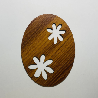 Laser Cut Unfinished Wood Daisy Egg Shape Free Vector