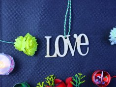 Laser Cut Love Word Ornament Free Vector