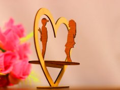 Laser Cut Couple With Heart 3mm Free Vector