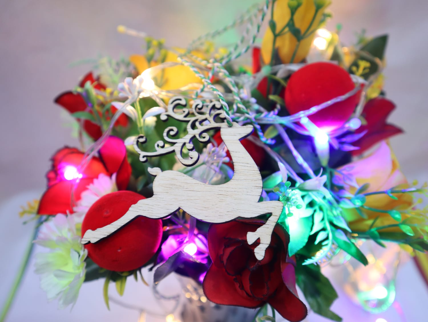 Laser Cut Christmas Reindeer Ornament Free Vector
