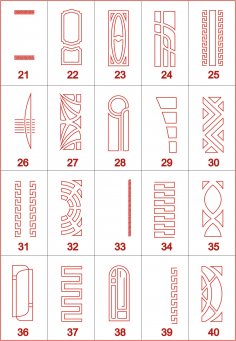 Designs of 20 Doors for Cutting in CNC Router Free Vector