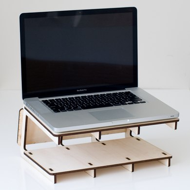 Laser wood cut laptop stand / Wooden Acrylic Computer Holder