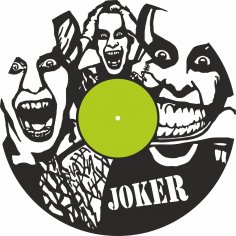 Laser Cut Joker Vinyl Record Wall Clock Template Free Vector