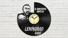 Laser Cut Leningrad Band Vinyl Record Wall Clock Free Vector