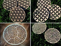 Laser Cut Decorative Coasters Free Vector