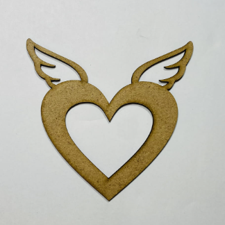 Laser Cut Heart With Wings Shape Unfinished Wood Craft Cutout Free Vector