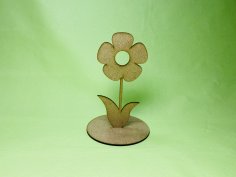 Laser Cut Flower With Stand Free Vector