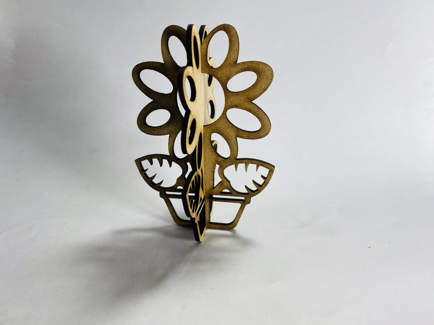 Laser Cut Flower 3D Stand SVG DXF CDR AI PDF Free Download - 3axis.co - 3D model önizlemesi