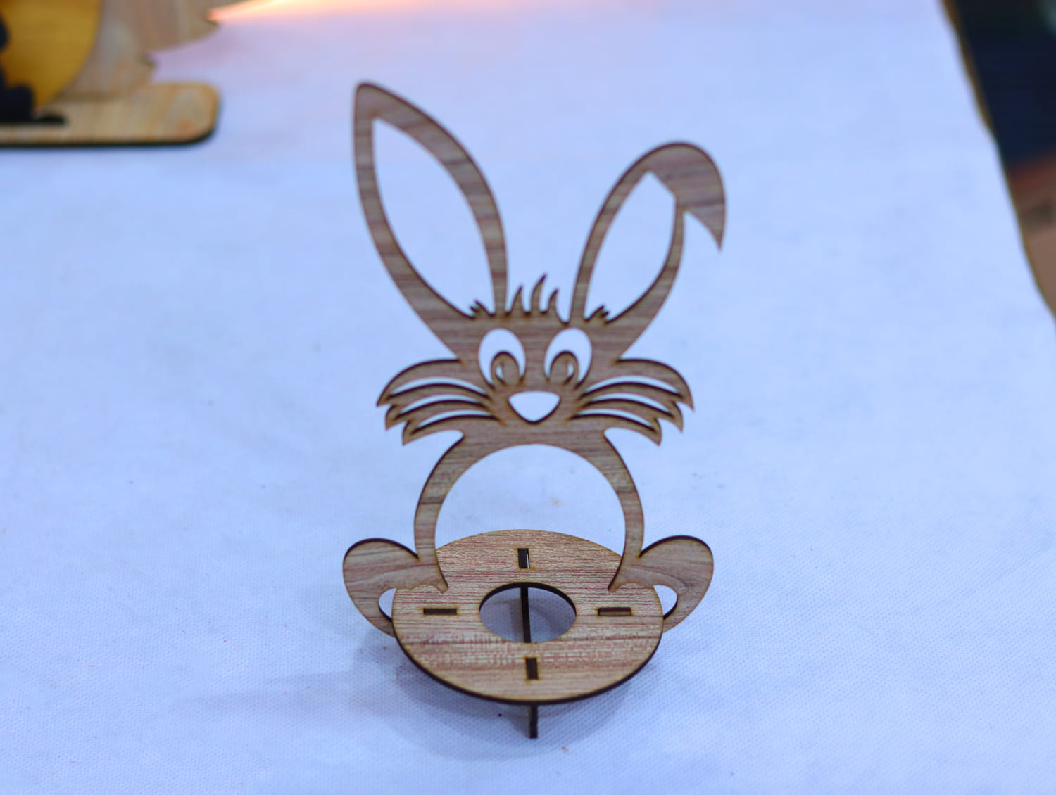 Laser Cut Bunny Egg Holder 3mm Free Vector
