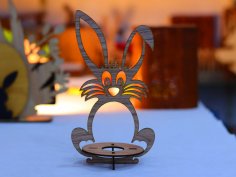 Laser Cut Bunny Egg Holder 3mm Free Vector