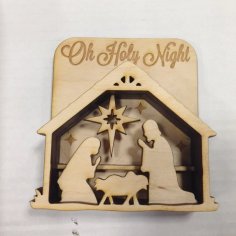 Laser Cut Nativity Shadow Box DXF File