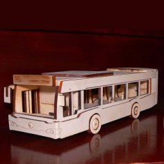 Laser Cut Mercedes-Benz Bus 3D Model Free Vector