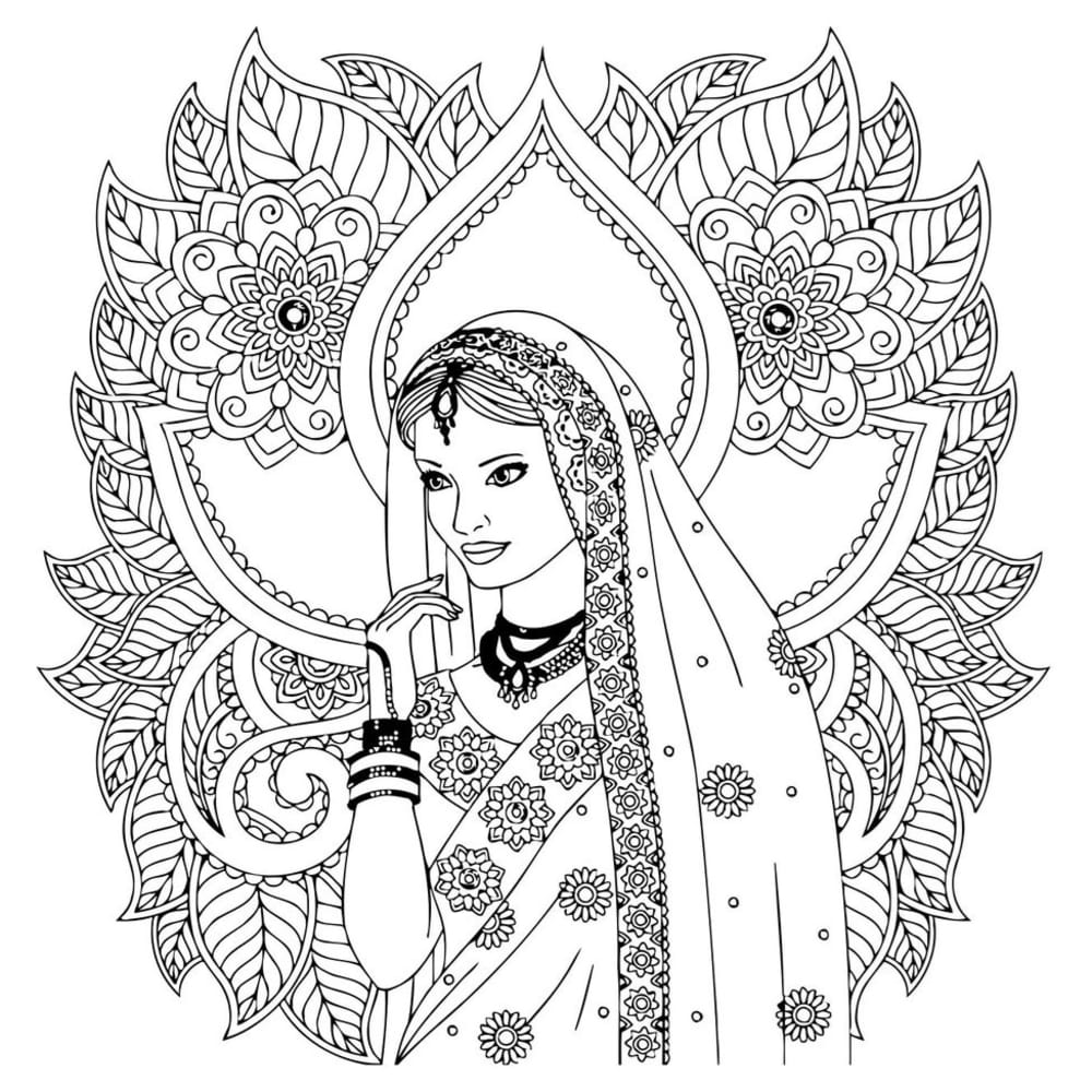 Beautiful Indian Woman Free Vector cdr Download - 3axis.co