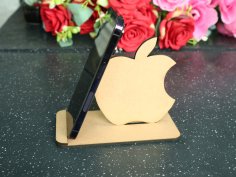 Laser Cut Apple Logo Phone Stand Free Vector