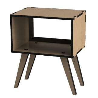 Laser Cut Television Shape Hollow Side Table Free Vector