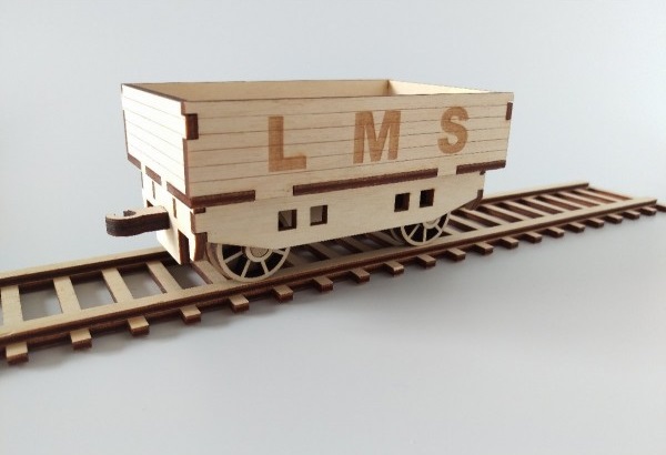 Laser Cut Toy Locomotive Train Engine Passenger Car Goods Wagon & Track Free Vector