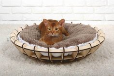 Laser Cut Wooden Cat Bed Cat Furniture Pet Furniture Free Vector
