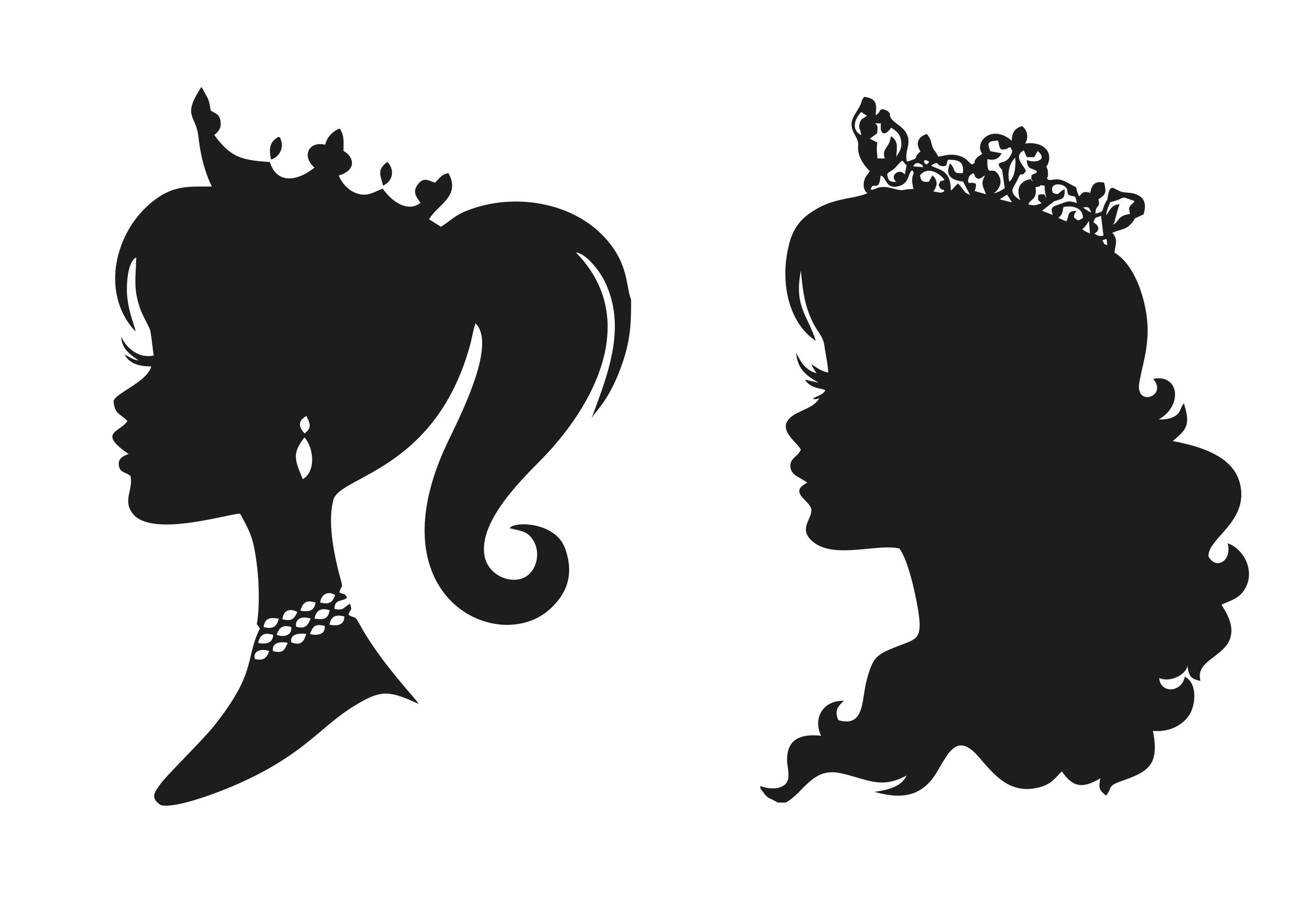 Princess Stencil Silhouettes Free Vector cdr Download