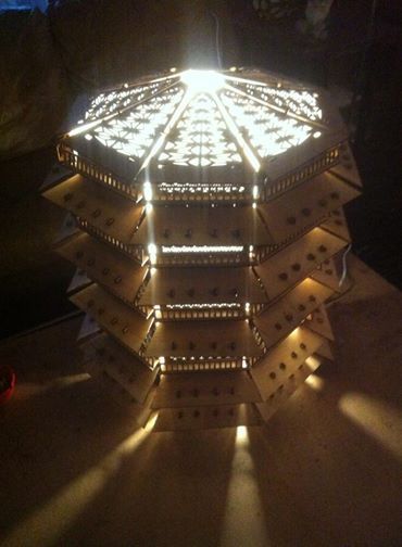 Laser Cut Pagoda Lamp DXF File