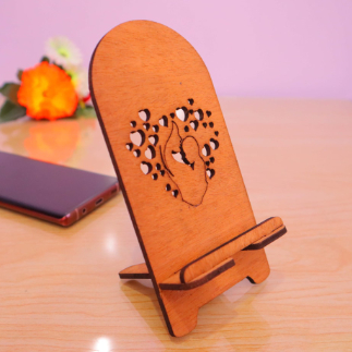 Laser Cut Mother’s Day Phone Stand Free Vector