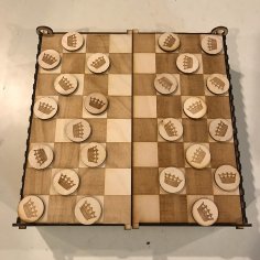 Laser Cut Checkers Game 3mm Free Vector