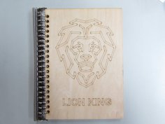 Laser Cut Wooden A5 Notebook Cover DXF File