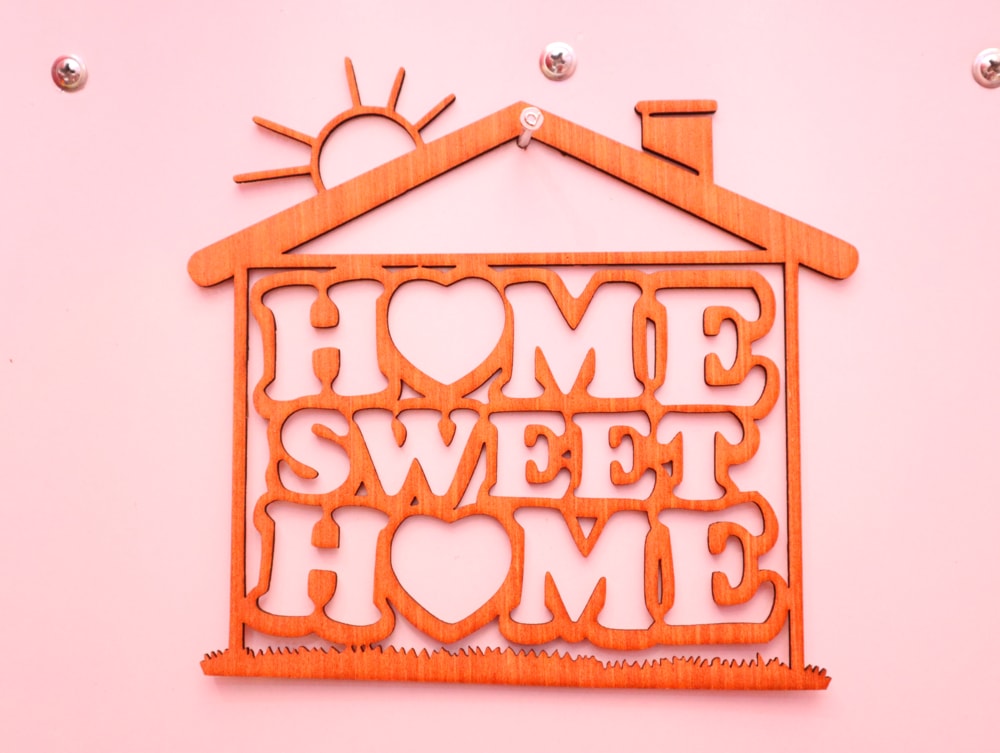 Laser Cut Home Sweet Home Wall Decor Free Vector