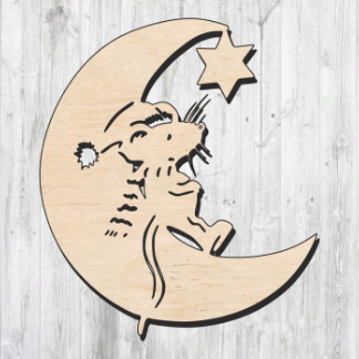 Laser Cut Engrave Mouse On The Moon Free Vector