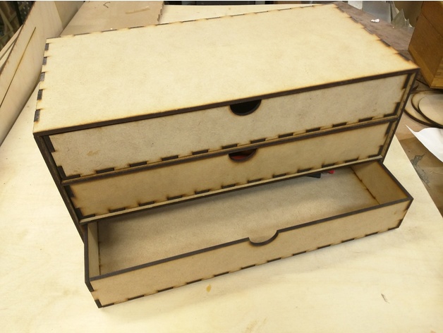 Laser Cut Storage Container With Drawers DXF File