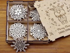Laser Cut Snowflakes On Christmas Tree Free Vector