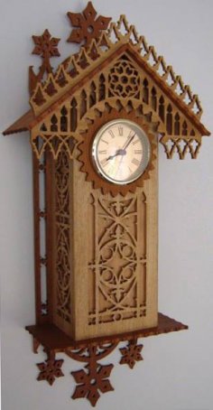 Laser Cut Wooden Antique Wall Clock Template Free Vector