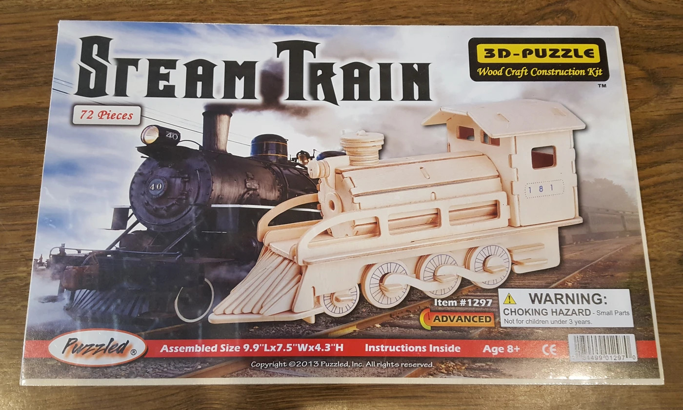 Laser Cut Steam Train 3D Woodcraft Kit Wooden Puzzle Free Vector
