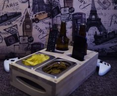 Laser Cut Couch Drink Holder TV Room Refreshment Tray DXF File