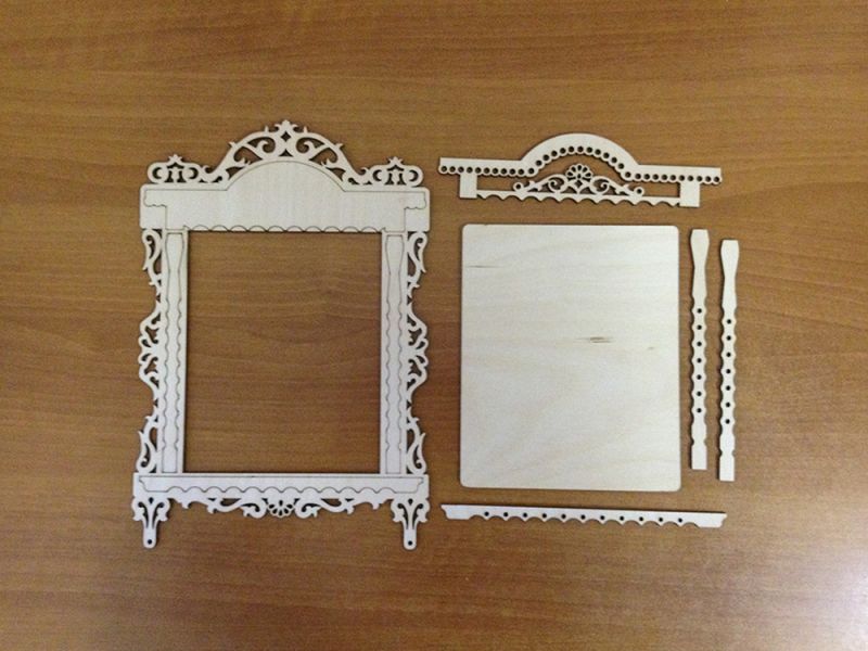 Laser Cut Photo Frame With Platband Free Vector