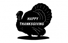 Turkey Happy Thanksgiving dxf File