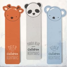 Laser Cut Bookmarks Deer Panda Koala Free Vector