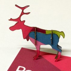 Laser Cut Mini Reindeer DXF File