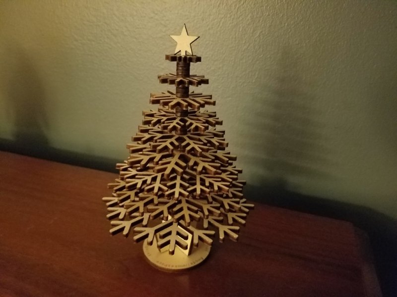 Laser Cut Wood Christmas Tree DXF File Free Download - 3axis.co - 3D model önizlemesi