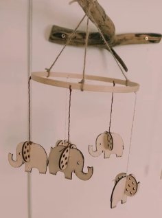 Laser Cut Elephant Baby Mobile SVG File