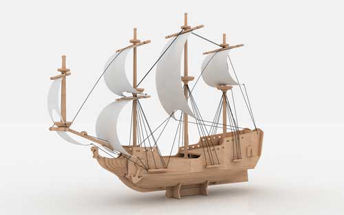 Download Pirate Ship L 6mm dxf File Free Download - 3axis.co