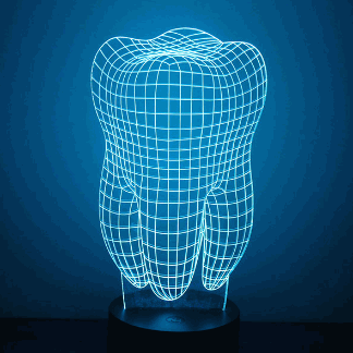 Tooth 3D LED Night Light Free Vector