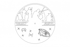 Clock On A Record – Star Wars dxf File