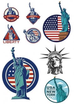 Usa Liberty Statue Logo Vector Free Vector