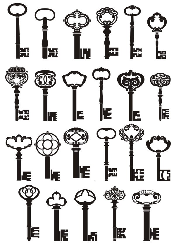 Free Vector  Vintage key collection
