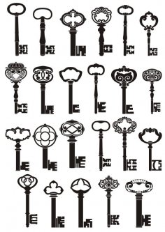 Vector illustration of vintage keys Free Vector