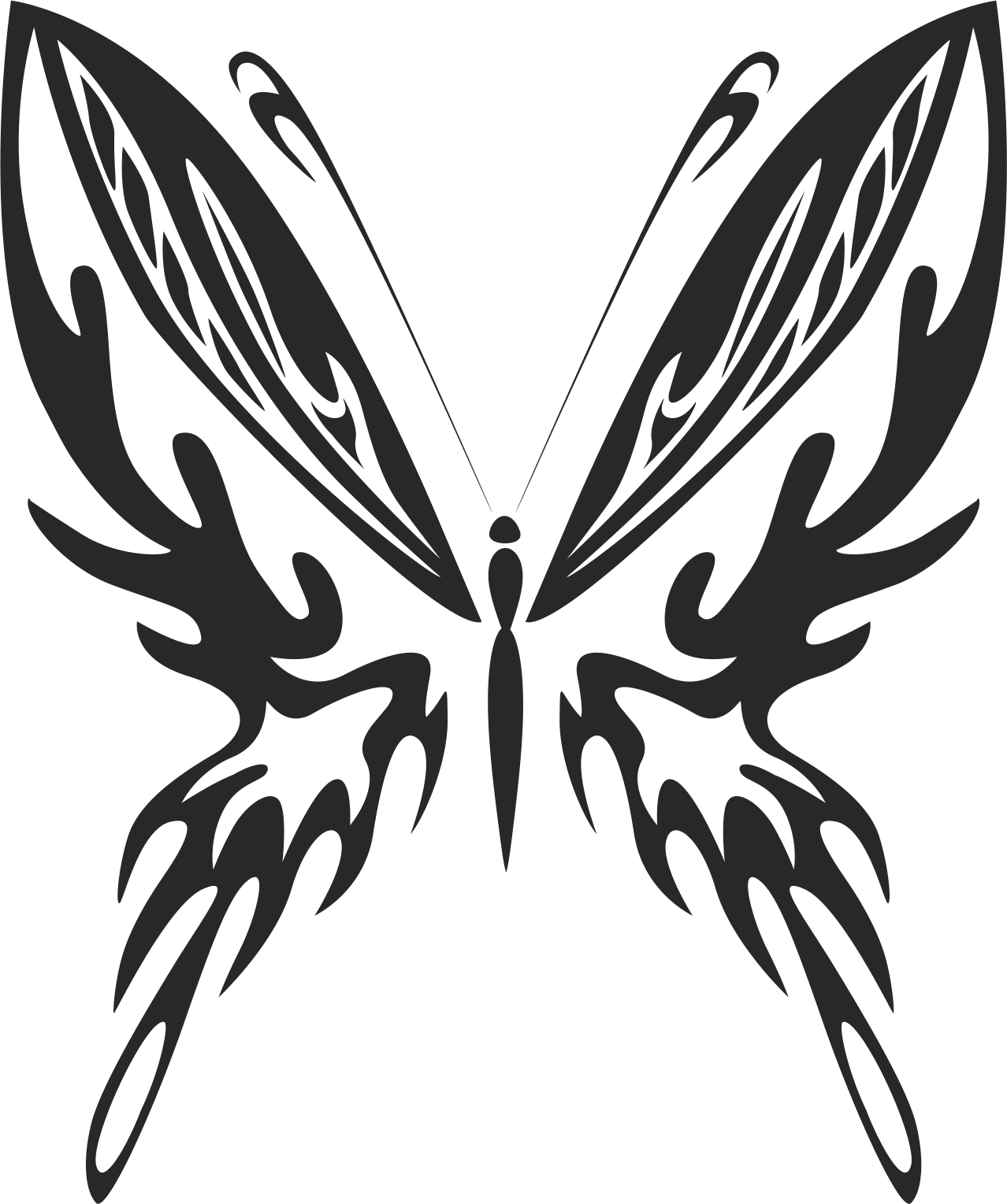 Tribal Butterfly Vector Art 23 DXF File Free Download - 3axis.co