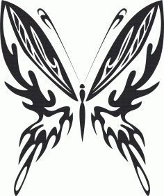 Tribal Butterfly Vector Art 23 DXF File
