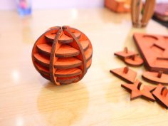 Laser Cut Wooden Puzzle Ball 4mm Free Vector