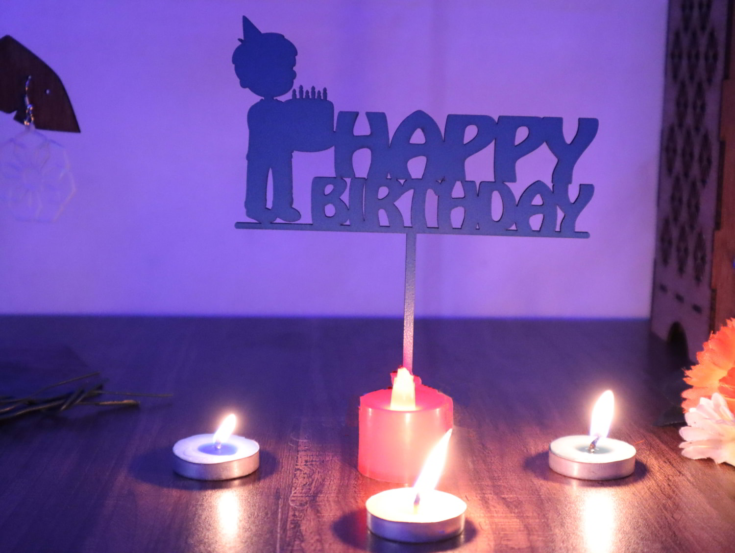 Laser Cut Boy Birthday Cake Topper Free Vector