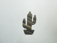 Laser Cut Cactus Wood Cutout Free Vector